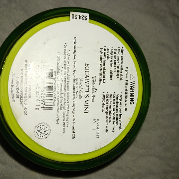 NEW! 3 Wick White Barn Eucalyptus Mint Candle - Picture 5 of 6